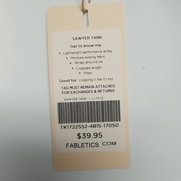 🔮NWT Fabletics - NOT ONLINE OR IN STORES - Sawyer Tank - Shocking Blue - Picture 7 of 12